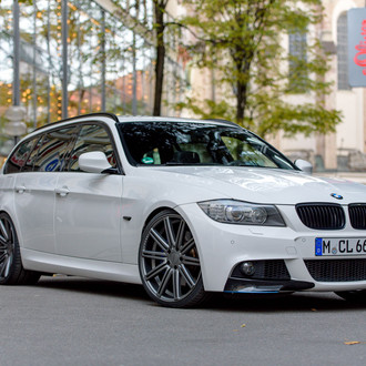 Stylish Thing: White BMW 3-Series on Black Matte Vossen CV Series Wheels