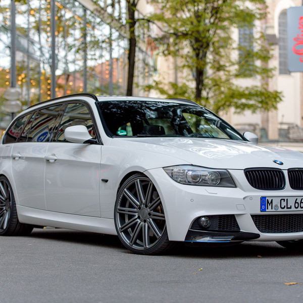 White BMW 3-Series with Custom Canards - Photo by Vossen