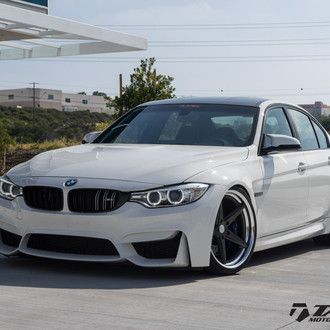 Custom Lowered White BMW 3-Series - Photo by Vossen