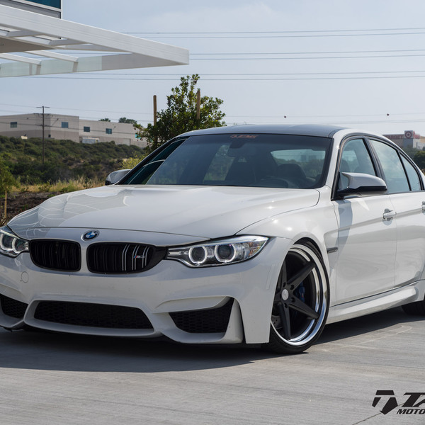 Custom Lowered White BMW 3-Series - Photo by Vossen