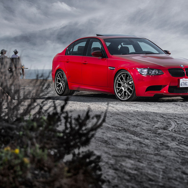 Red BMW 3-Series with Custom Hood - Photo by Vossen