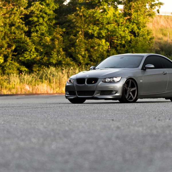 Gray BMW 3-Series with Halo Headlights - Photo by Vossen