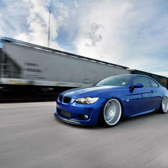 Custom Blue BMW 3-Series with Front Lip - Photo by Vossen
