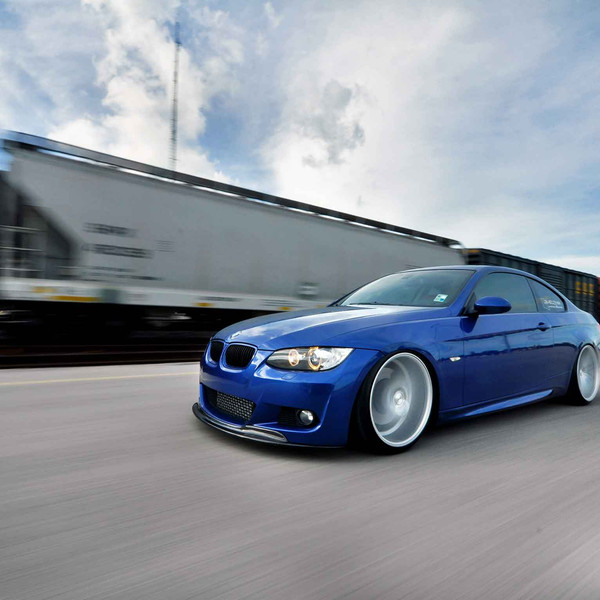 Custom Blue BMW 3-Series with Front Lip - Photo by Vossen