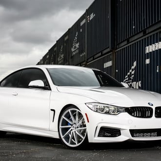 White BMW 4-Series with Blacked Out Grille - Photo by Vossen