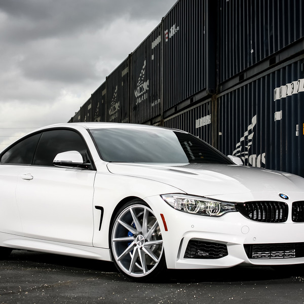 White BMW 4-Series with Blacked Out Grille - Photo by Vossen