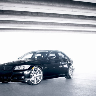 Carbon Fiber Canards on Black BMW 3-Series - Photo by Vossen
