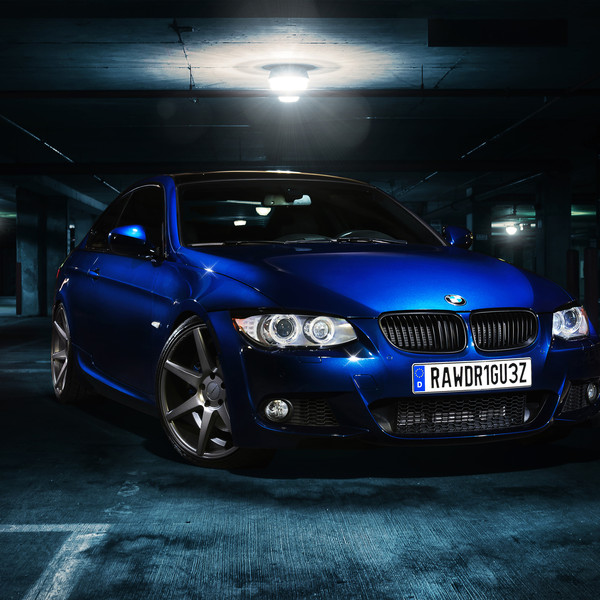 Custom Blue BMW 3-Series with Black Grille - Photo by Vossen