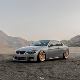 BMW M3 E93 Stanced on Gold Avant Garde Rims With Polished Lips - Photo by Avant Garde
