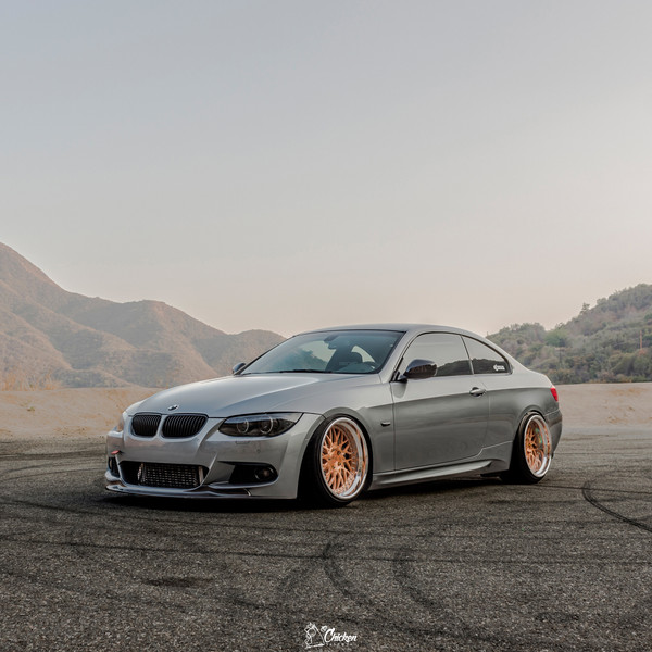 BMW M3 E93 Stanced on Gold Avant Garde Rims With Polished Lips - Photo by Avant Garde