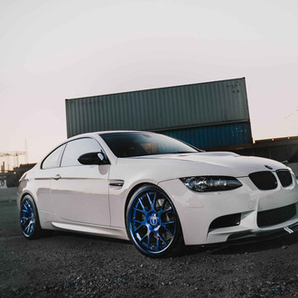 Eye-Catching Custom Painted Forged Wheels on Customized White BMW 3-Series