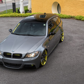 Custom Front Bumper on Gray BMW 3-Series - Photo by Vossen