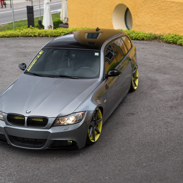 Custom Front Bumper on Gray BMW 3-Series - Photo by Vossen