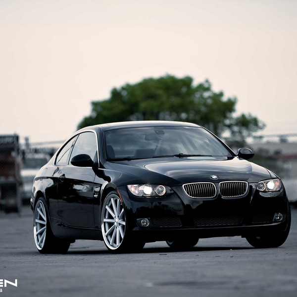 Gloss Black BMW 3-Series with Chrome Grille - Photo by Vossen