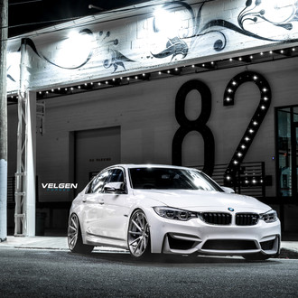 White BMW 3-Series with Custom LED Headlights - Photo by Vossen