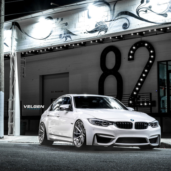 White BMW 3-Series with Custom LED Headlights - Photo by Vossen