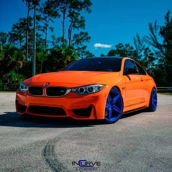 Orange BMW 4-Series with Custom Front Bumper - Photo by Incurve Wheels