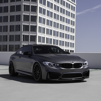 Gray BMW 4-Series with Custom Halo Headlights - Photo by Zito Wheels