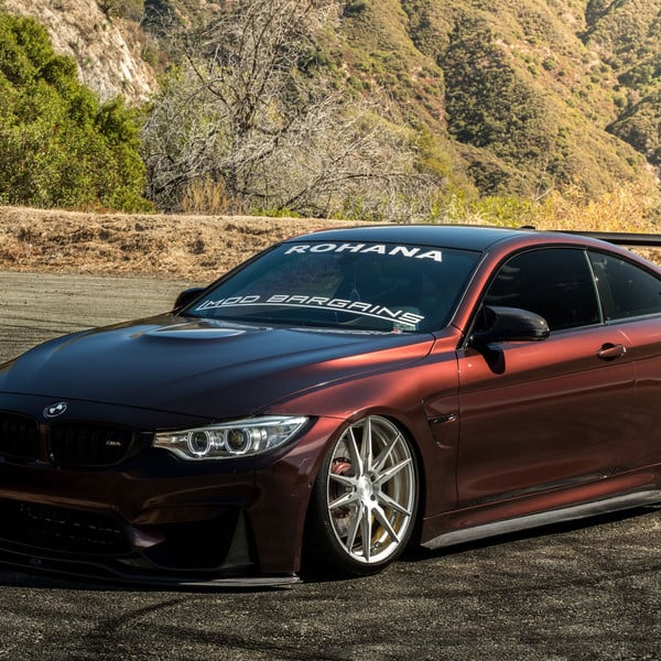 Red BMW 4-Series with Crystal Clear Halo Headlights - Photo by Rohana Wheels