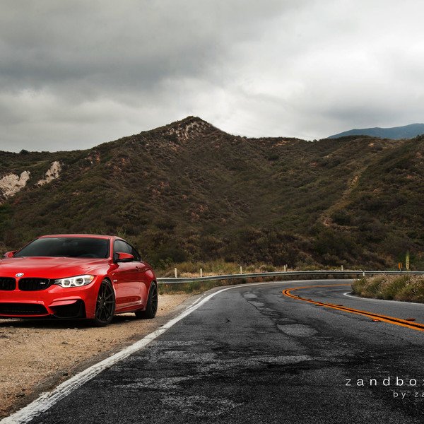Red BMW 4-Series with Aftermarket Halo Headlights  - Photo by zandbox
