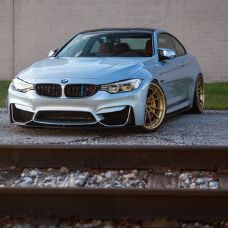 Gray BMW 4-Series with Custom Halo Headlights - Photo by Anrky Wheels