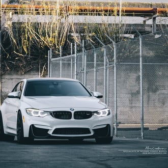 White BMW 4-Series with Custom Front Bumper - Photo by Brixton Forged Wheels