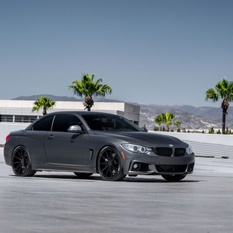 Crystal Clear Halo Headlights on Gray BMW 4-Series - Photo by Blaque Diamond Wheels