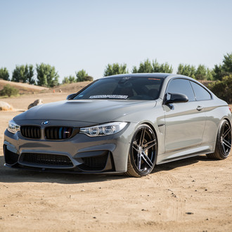 Gray BMW 4-Series with Crystal Clear Halo Headlights - Photo by Vertini Wheels