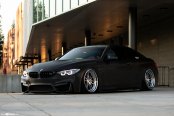 Stanced Blacked out BMW 4-Series Shod in Contrasting Chrome Rims