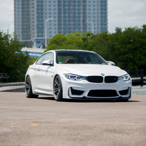 Custom White BMW 4-Series with Aftermarket LED Headlights - Photo by Vossen