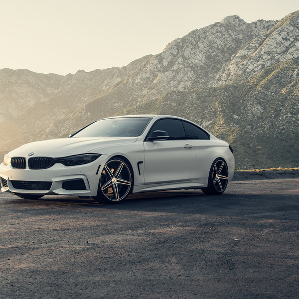 White BMW 4-Series with Custom Black LED Headlights - Photo by Vossen