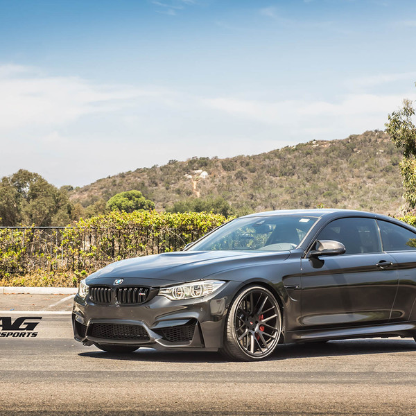 Custom Front Bumper on Black BMW 4-Series - Photo by Vossen