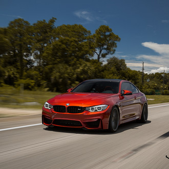 Red BMW 4-Series with Custom Front Bumper - Photo by Vossen