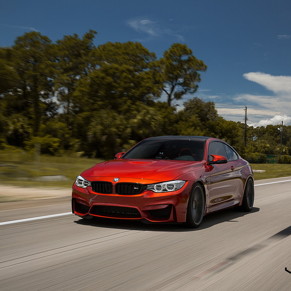 Red BMW 4-Series with Custom Front Bumper - Photo by Vossen