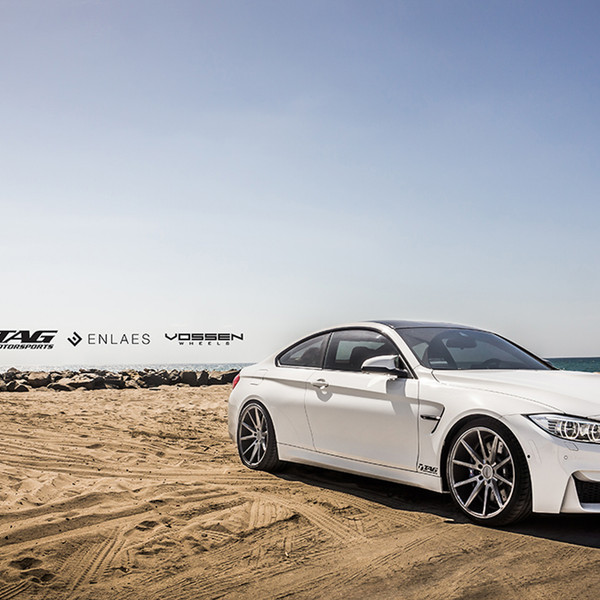White BMW 4-Series with Custom Hood - Photo by Vossen