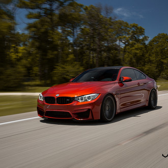Orange Metallic BMW 4-Series with Halo Headlights - Photo by Vossen