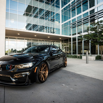 Black BMW 4-Series Front Bumper Lip Spoiler - Photo by Avant Garde Wheels