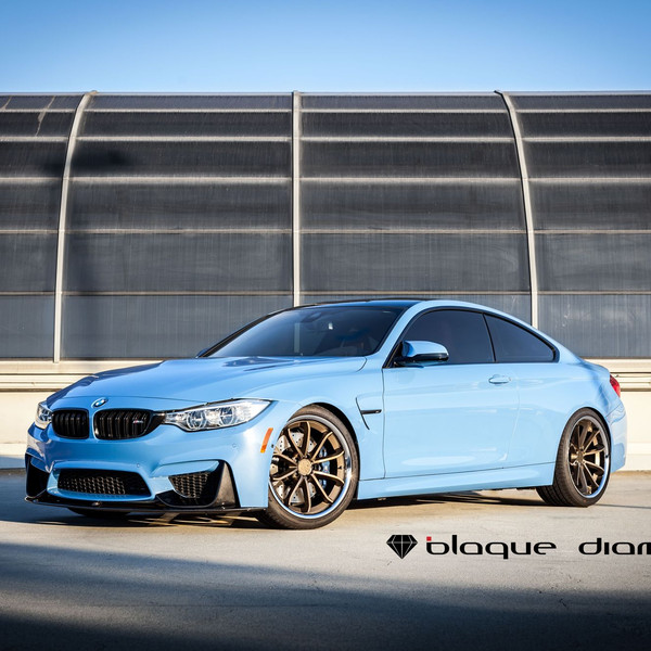 Carbon Fiber Front Lip on Blue BMW 4-Series - Photo by Blaque Diamond