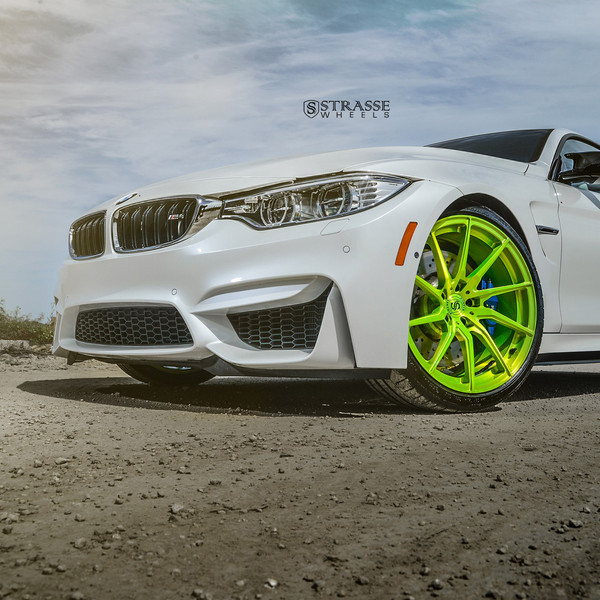 Custom Projector Headlights on White BMW 4-Series - Photo by Strasse Forged