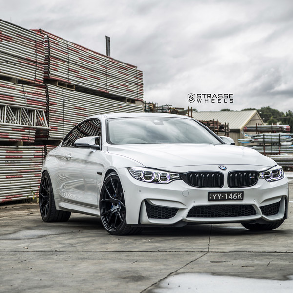 White BMW 4-Series with Halo Headlights - Photo by Strasse Forged