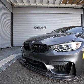 Carbon Fiber Front Lip on Gray BMW 4-Series - Photo by Strasse Forged