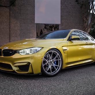 Stylish Ride Detected: Yellow BMW 4-Series Fitted with Forged Vorsteinver Wheels