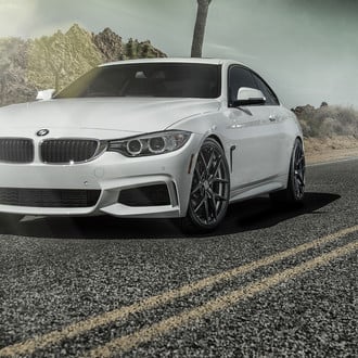 White BMW 4-Series with Dark Smoke Halo Headlights - Photo by Vorstiner