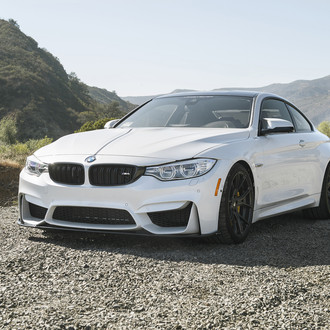Yellow BMW 4-Series with Carbon Fiber Front Lip - Photo by Vorstiner