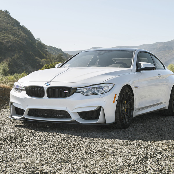 Yellow BMW 4-Series with Carbon Fiber Front Lip - Photo by Vorstiner