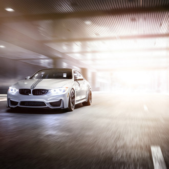 White BMW 4-Series with Aftermarket Headlights - Photo by Vorstiner