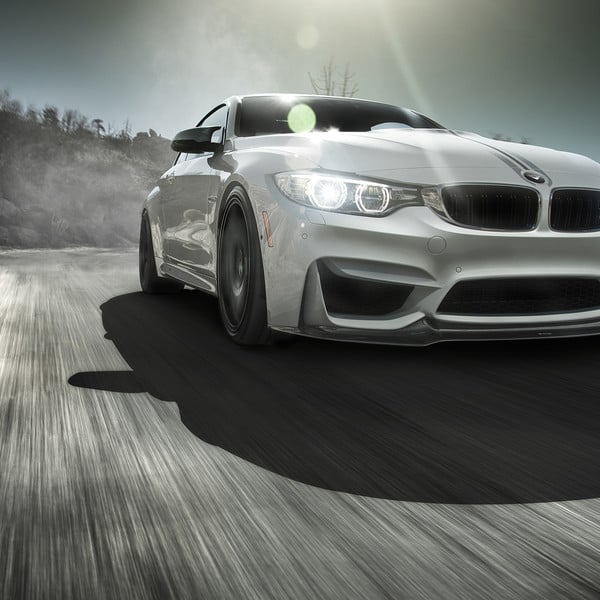 White BMW 4-Series Custom Front Bumler Lip Spoiler - Photo by Vorstiner