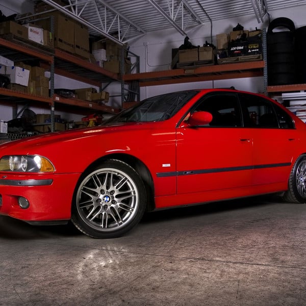 Front Bumper with Fog Lights on Red BMW 5-Series - Photo by dan kinzie
