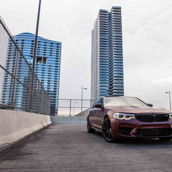 Custom Halo Headlights on Cherry Red BMW 5-Series - Photo by Jimmy Crook