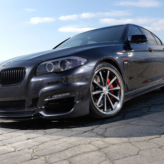 Halo Headlights on Black BMW 5-Series - Photo by Vossen